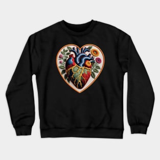 Bold in Botanicals Heart Embroidered Patch Crewneck Sweatshirt